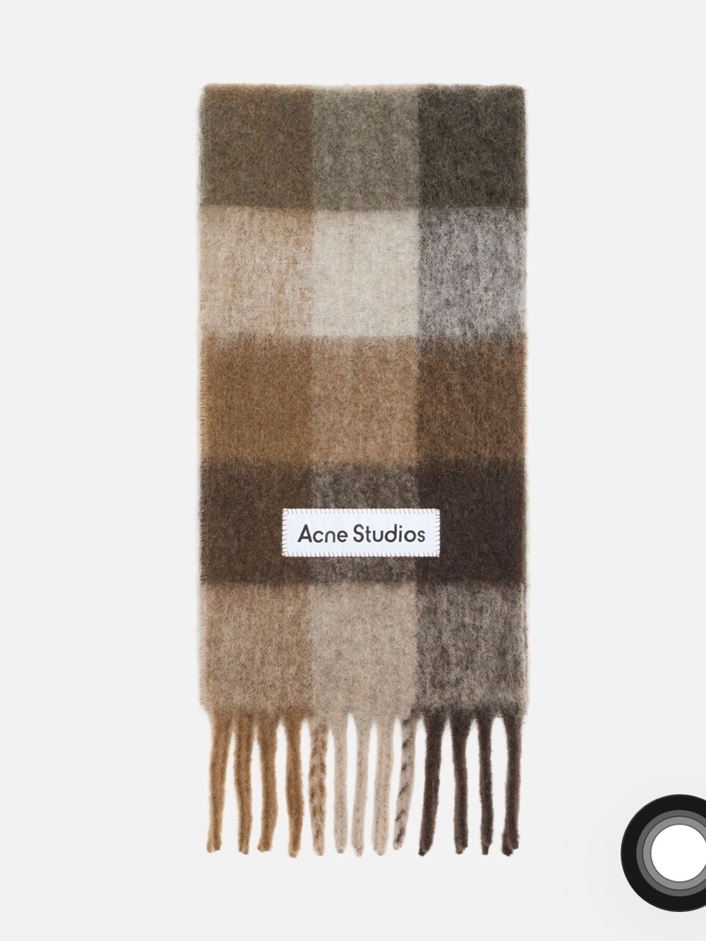 Acne Studios CHECK FRINGE Mohair Blend Scarf